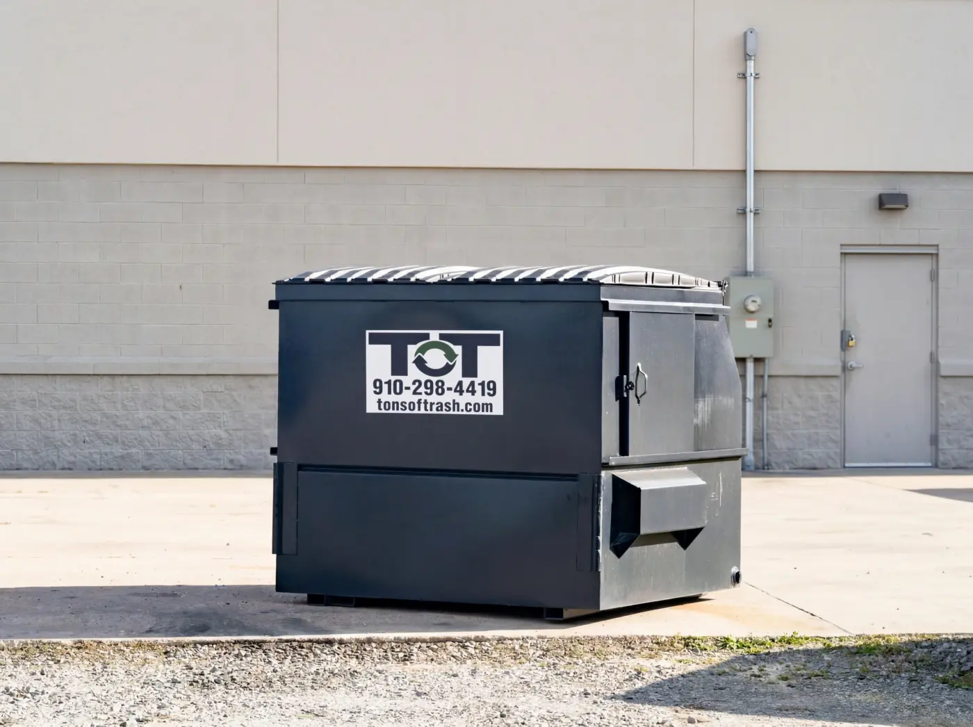 6-yard Tons of Trash front-load commercial dumpster